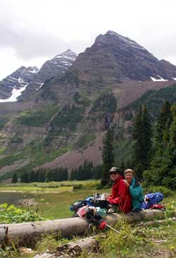 The Maroon Bells from Crater Lake
