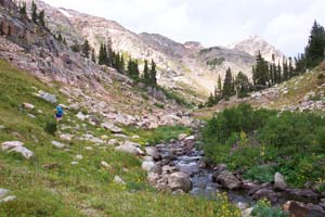 Hiking along the creek to Oly Lake