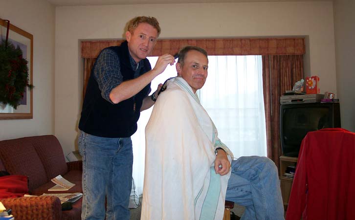 Bob getting haircut
