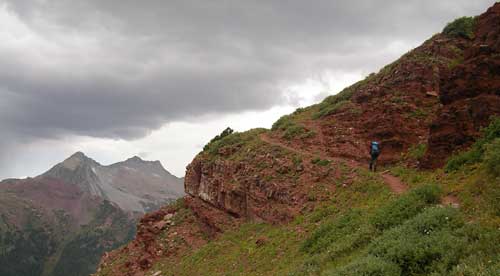 Chasing storm to crest of pass